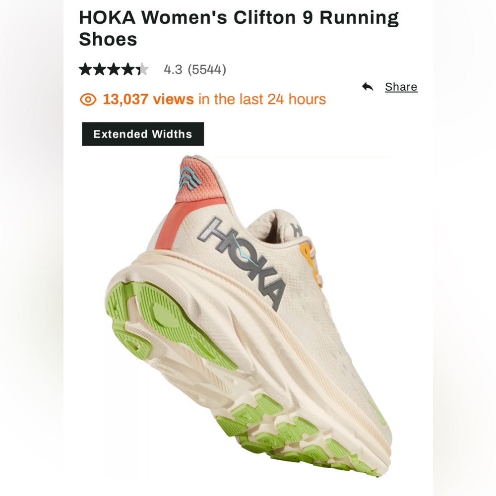 HOKA Women's Clifton 9 Running Shoes     size: 10B